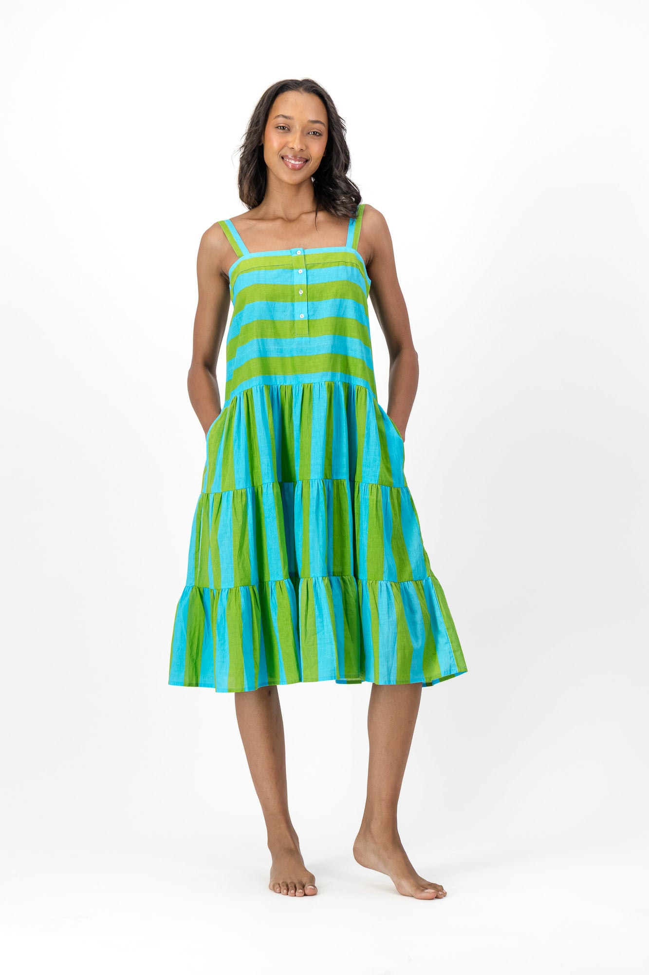 Patsy Dress - Melon Stripes
