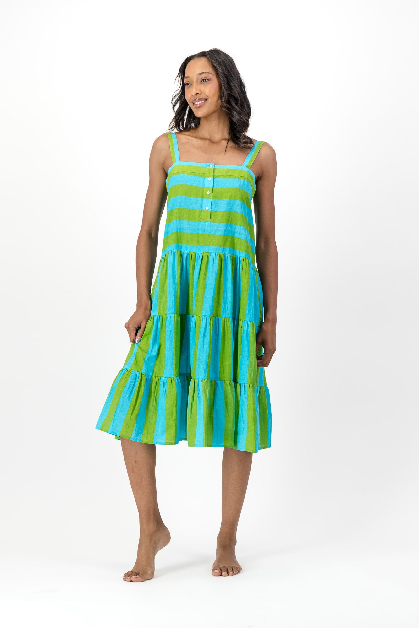 Patsy Dress - Melon Stripes