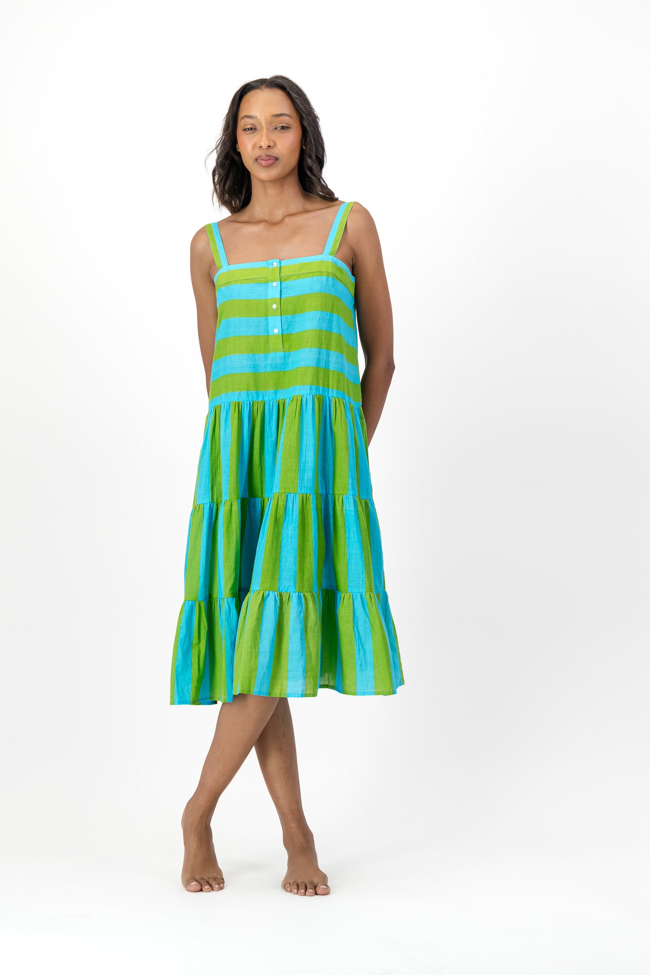 Patsy Dress - Melon Stripes