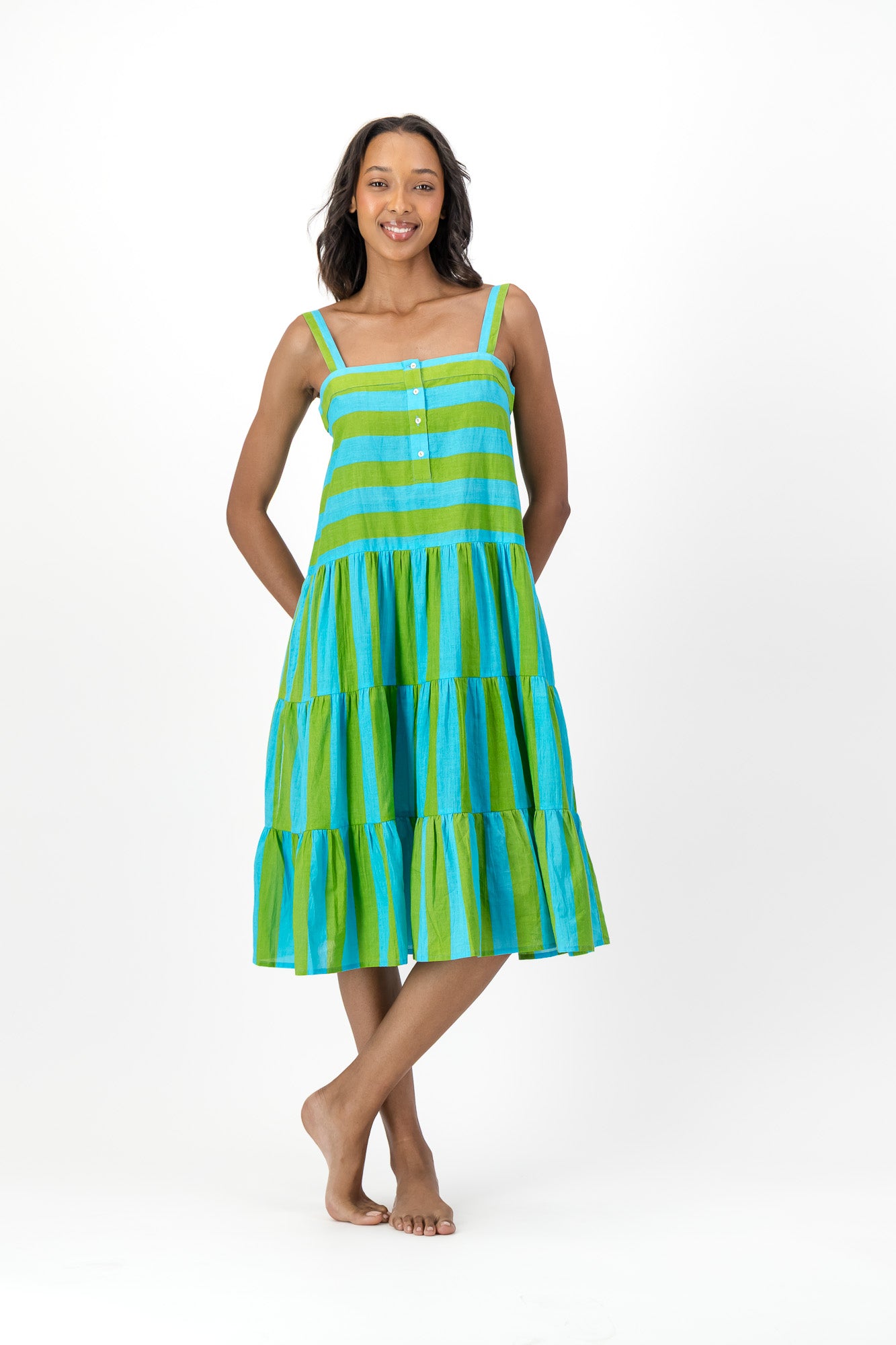Patsy Dress - Melon Stripes