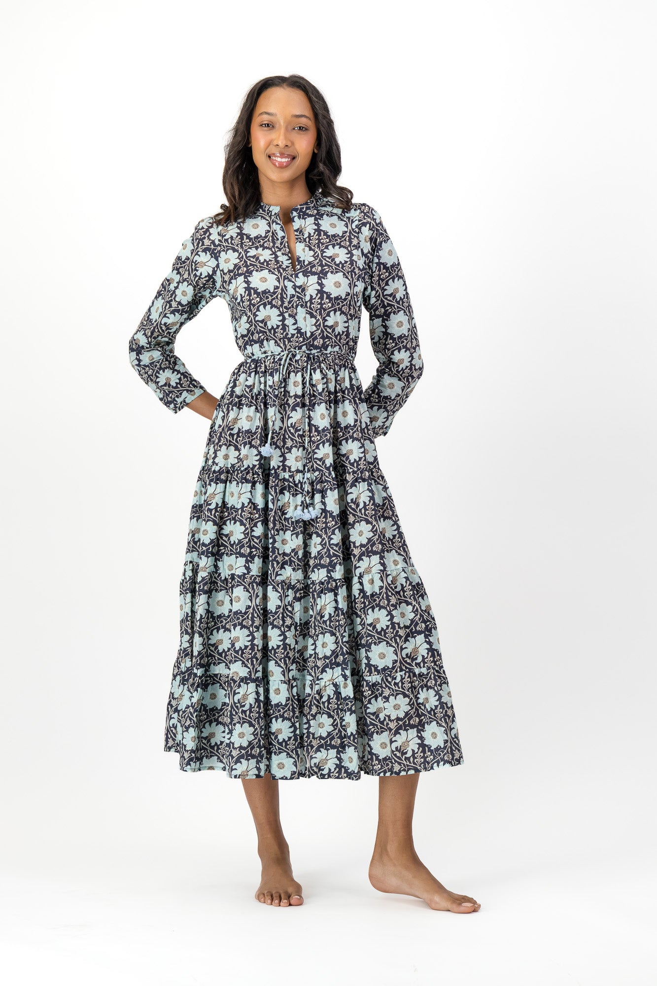 Isolde Dress - Petrol Rose