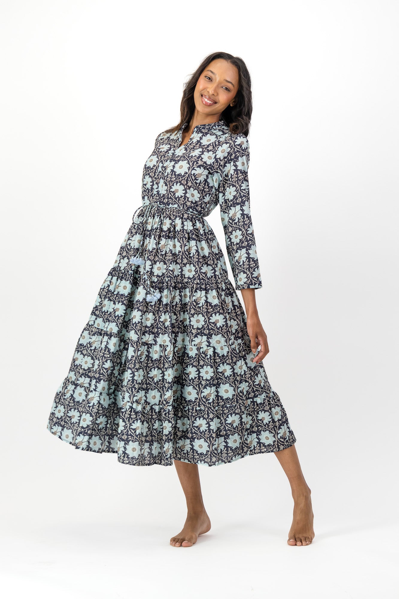 Isolde Dress - Petrol Rose