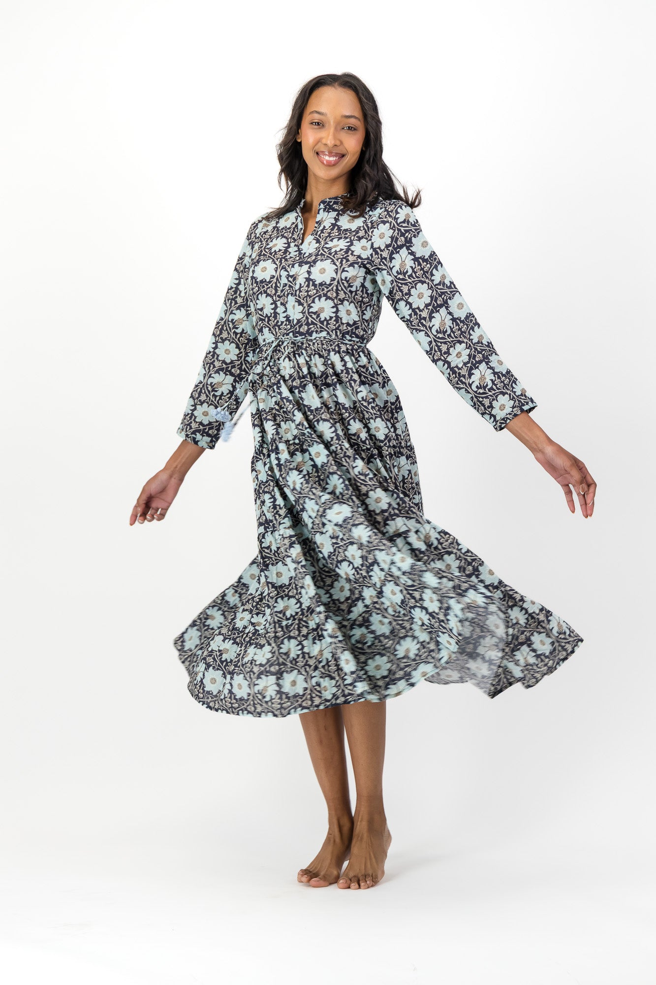 Isolde Dress - Petrol Rose