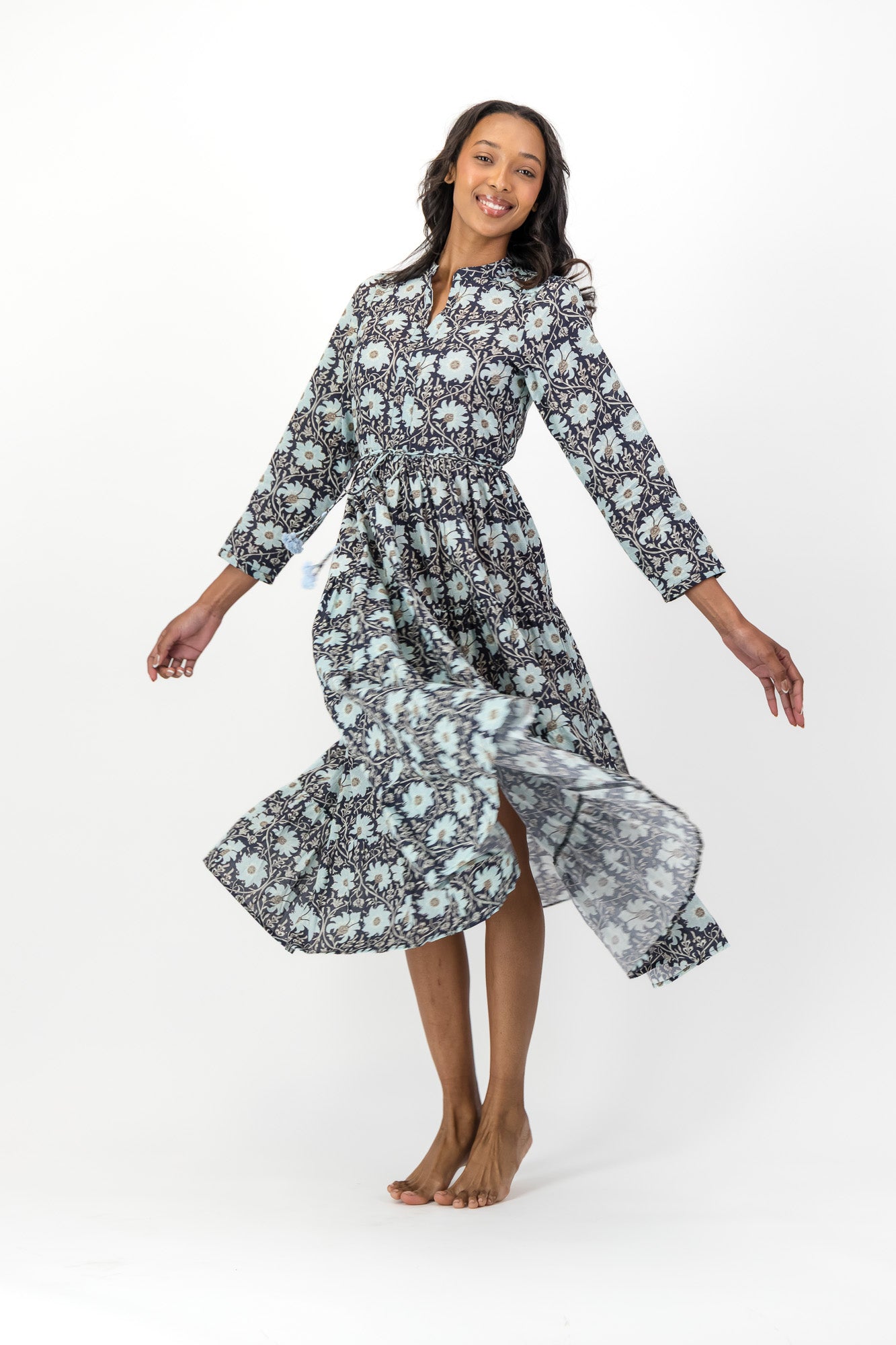 Isolde Dress - Petrol Rose