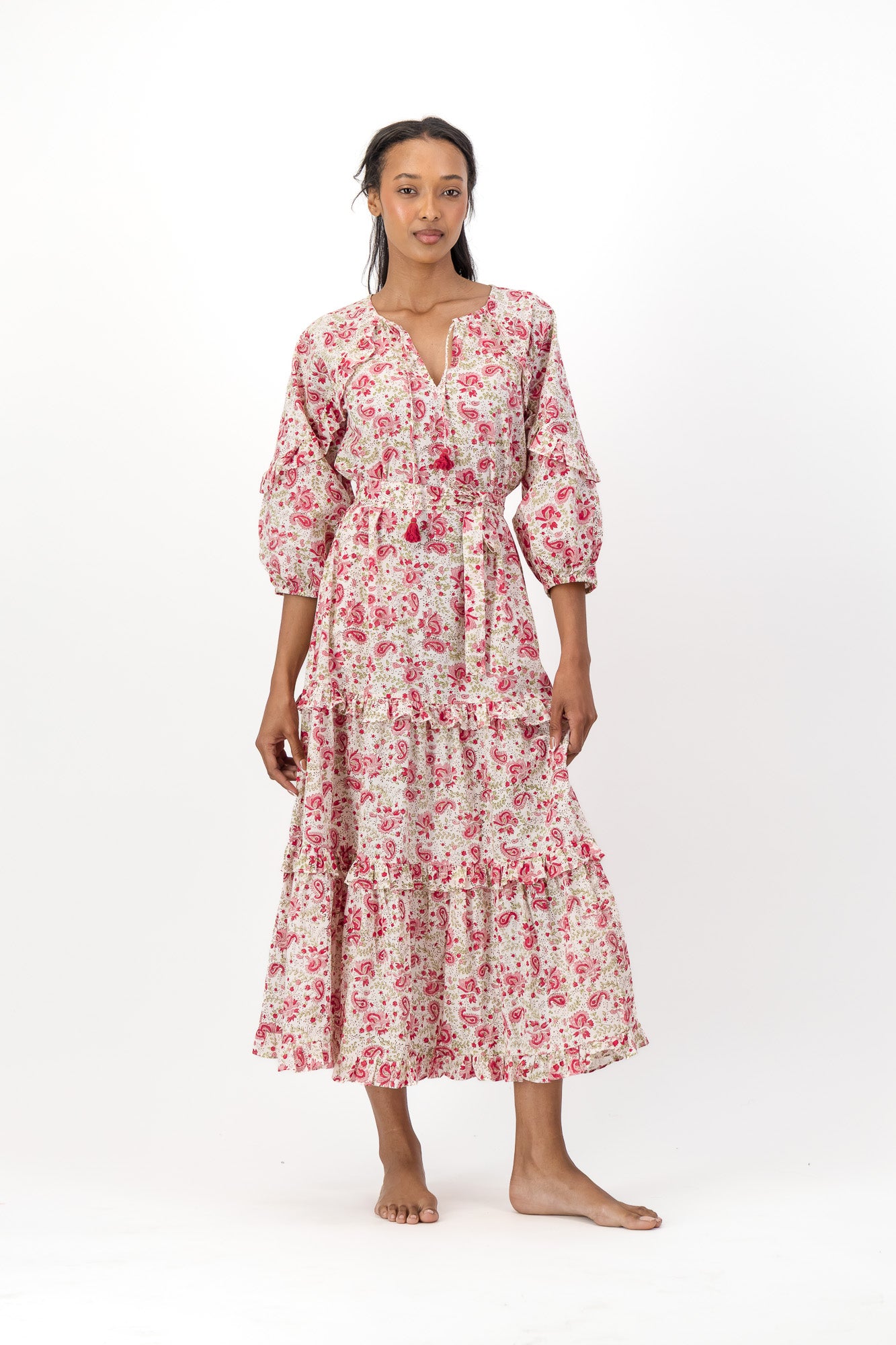 Rio Dress - Red Paisley