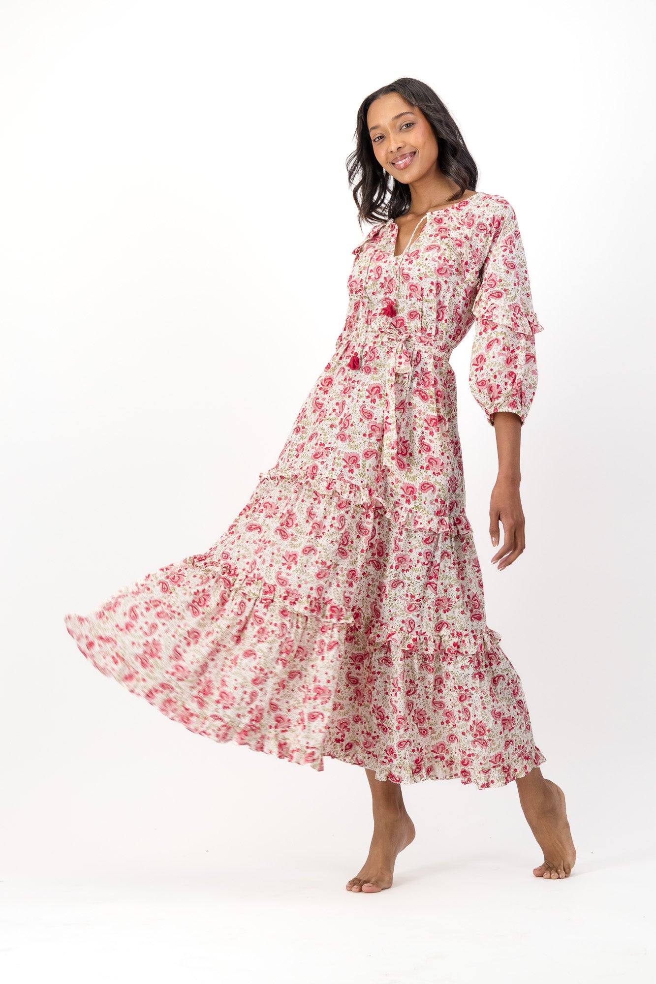 Rio Dress - Red Paisley