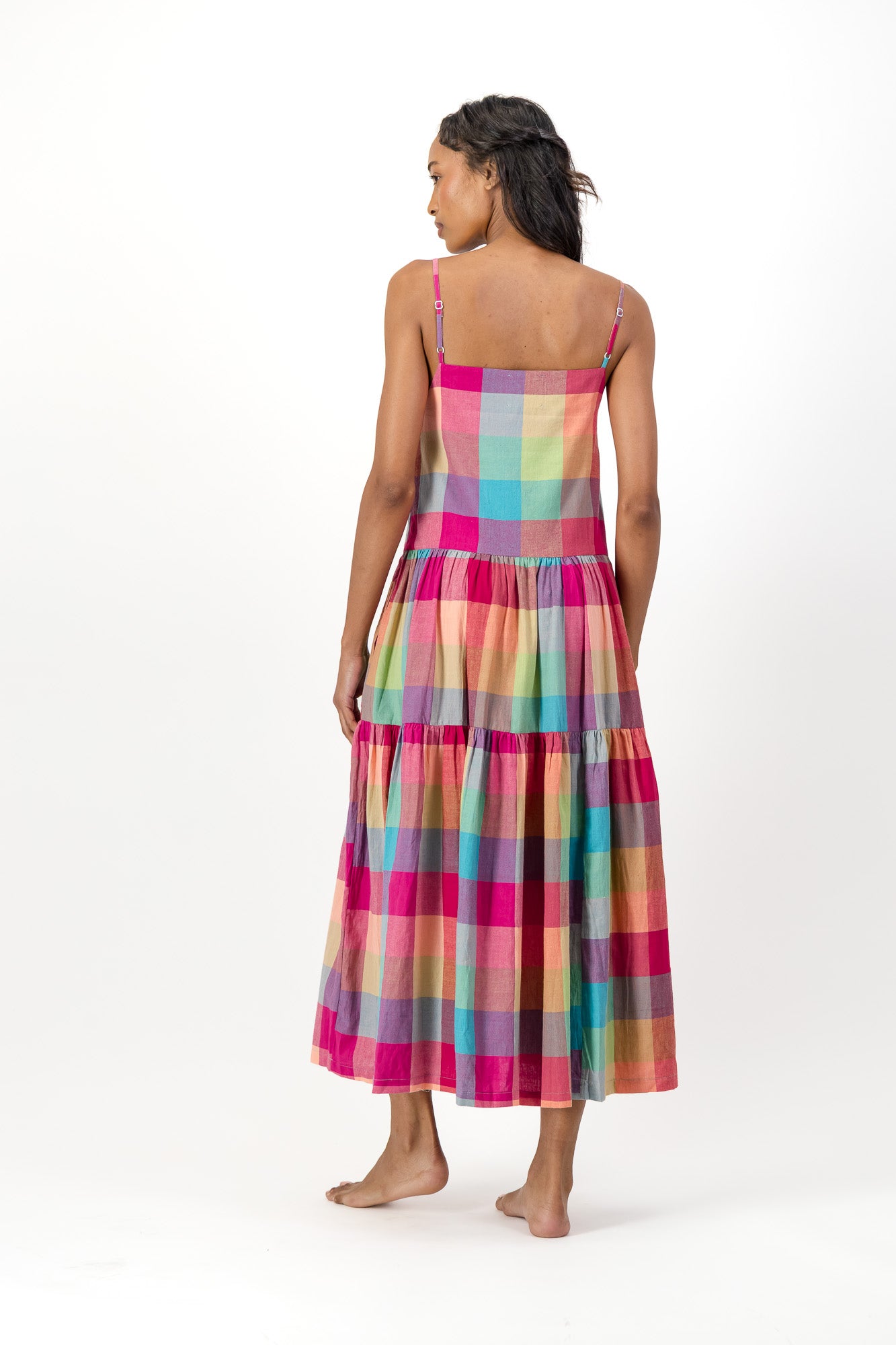 Ruby Dress Handloom - Pink Stamps