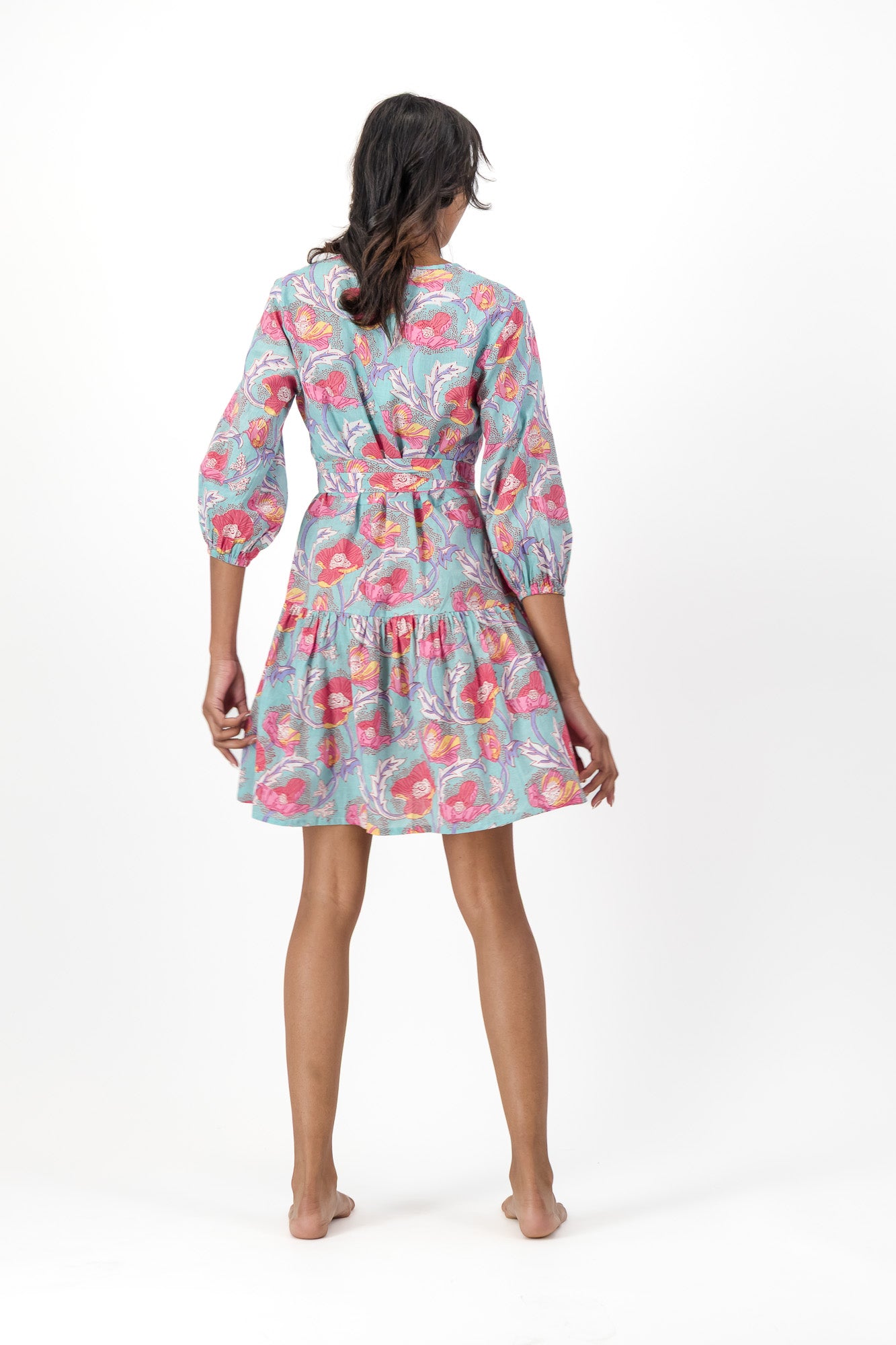 Short V Dress - Green Lily