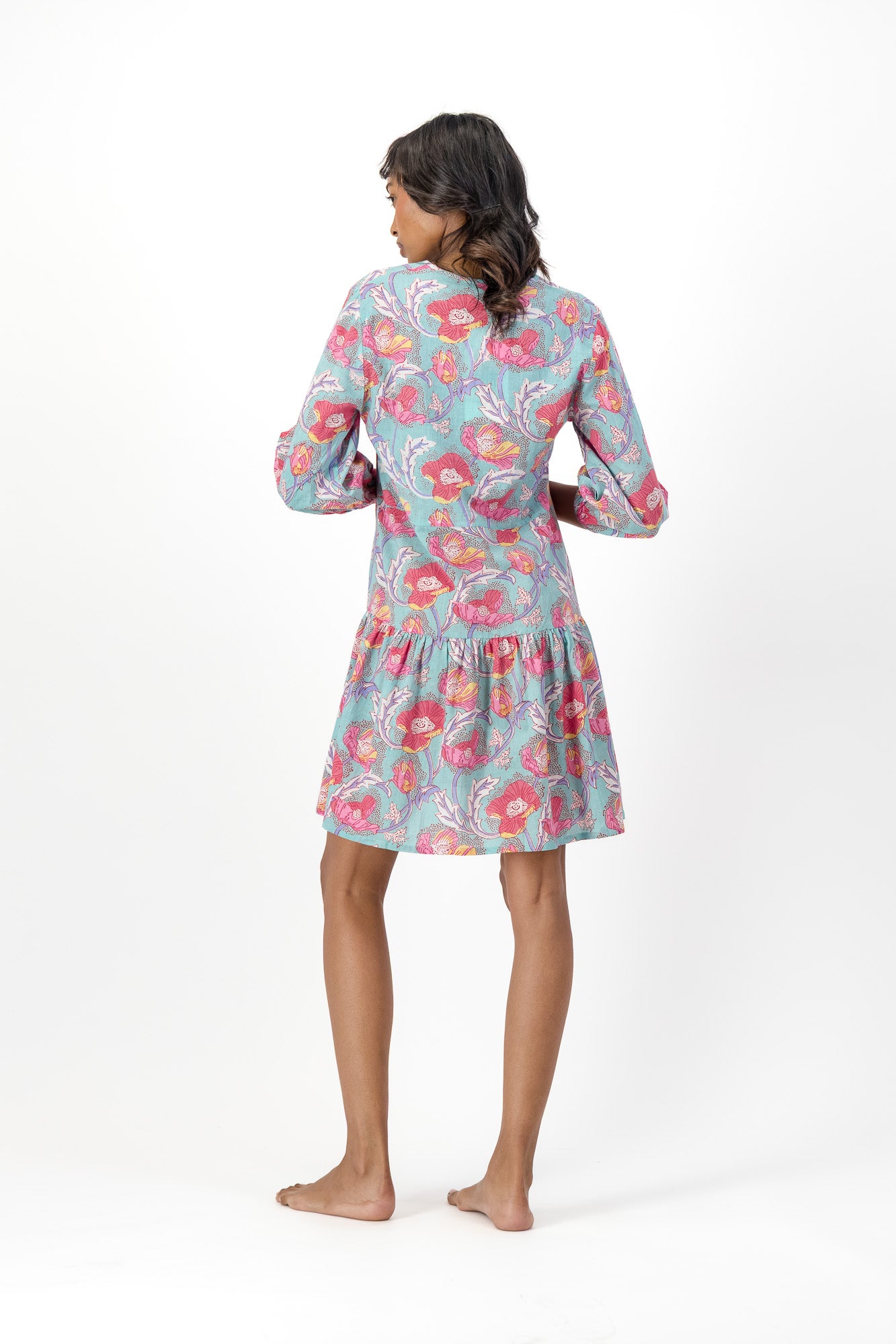 Short V Dress - Green Lily
