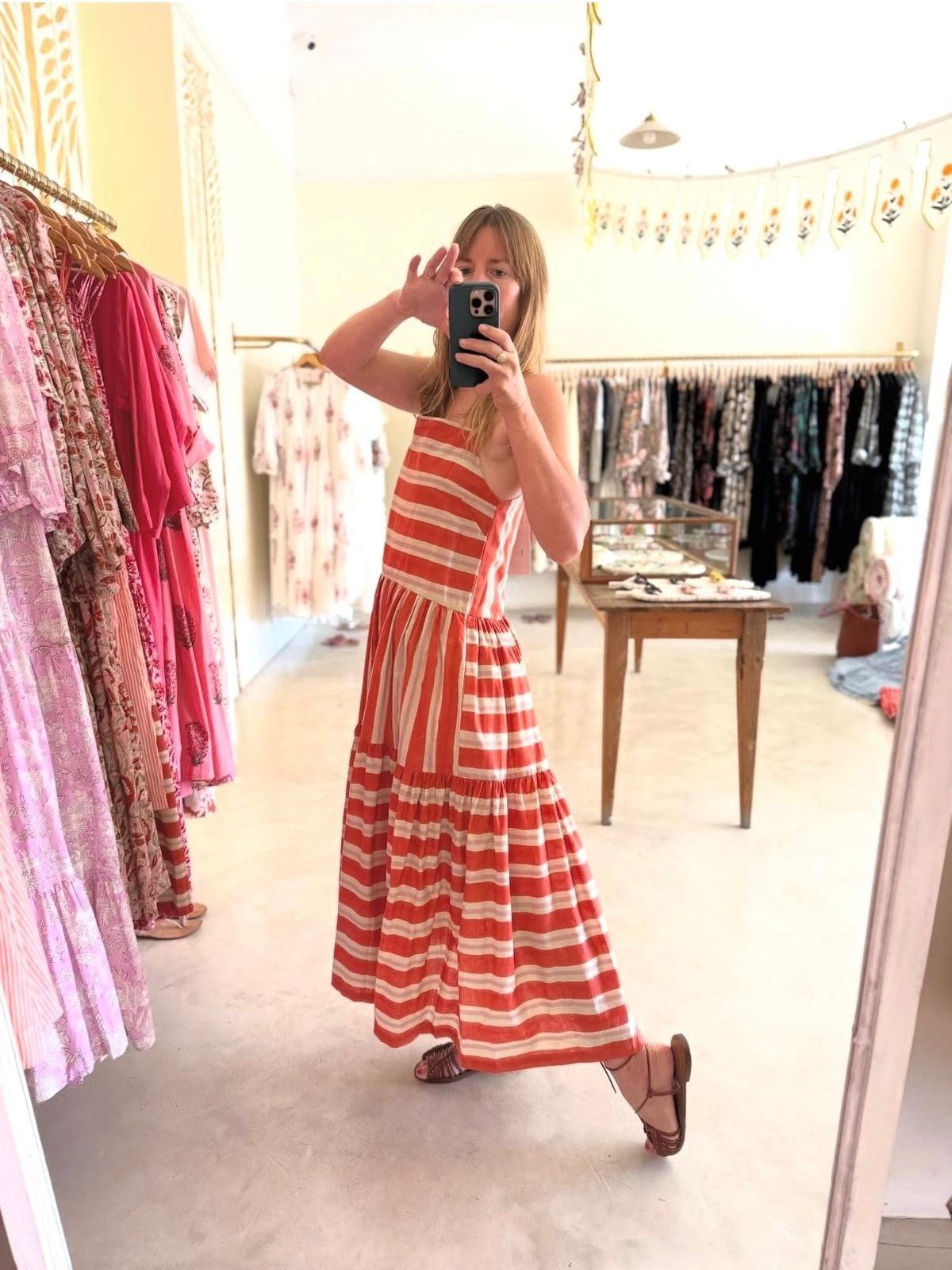 Gentle Breeze Dress - Red Stripe