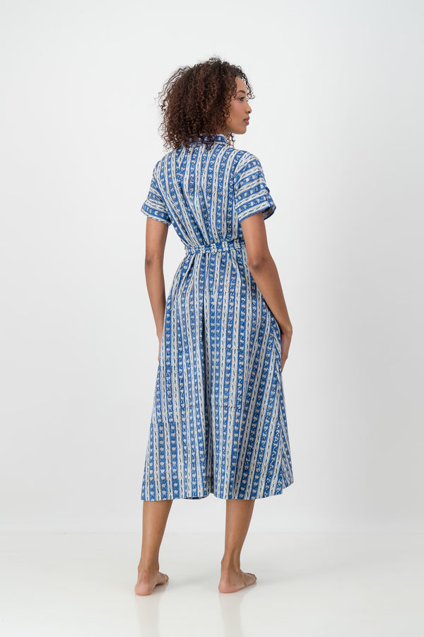 Shirt Dress - Blue Stripe