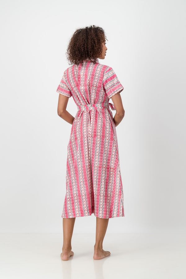 Shirt Dress - Pink Stripe