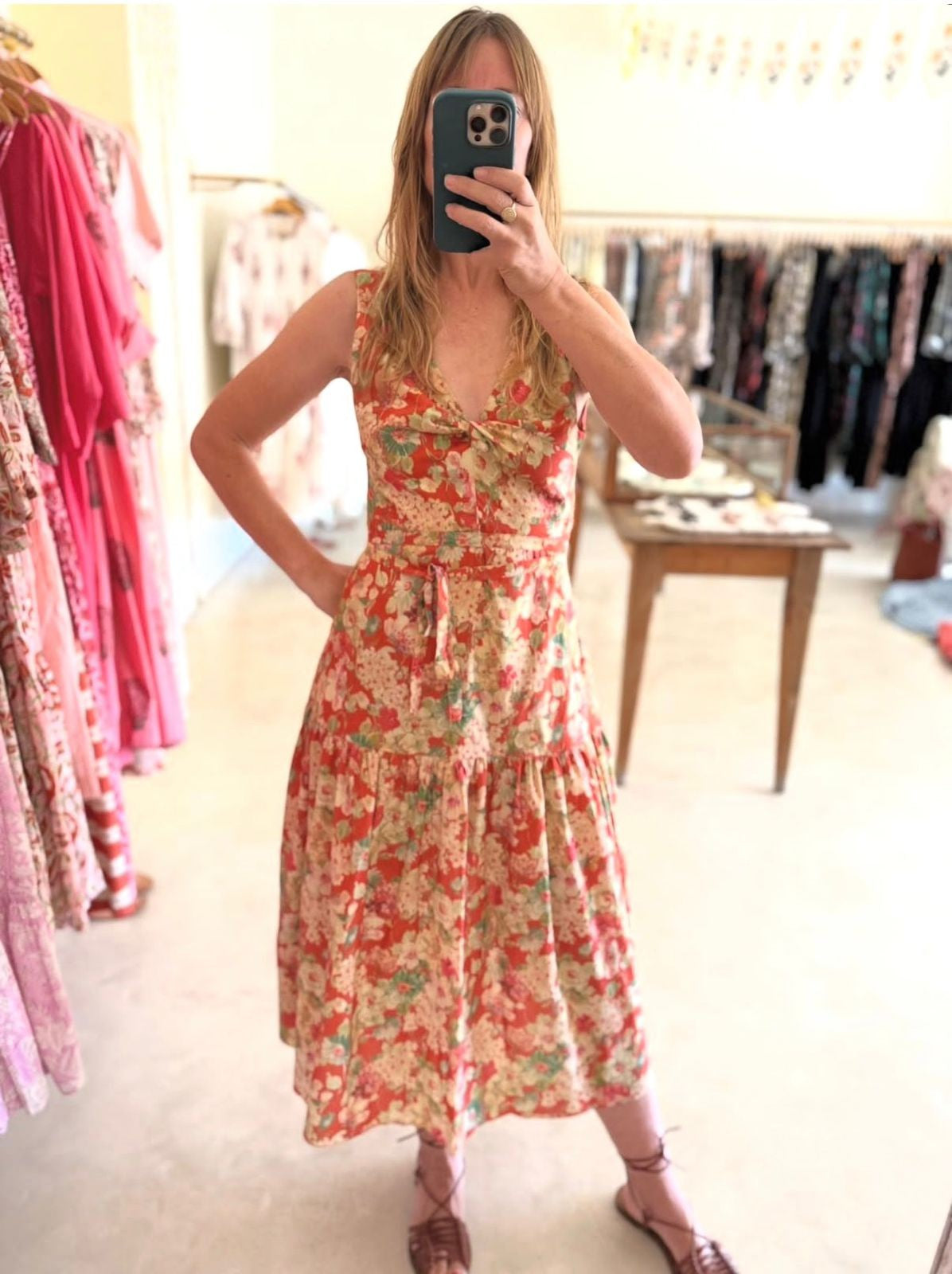 Picnic Knot Dress - Granny Rose