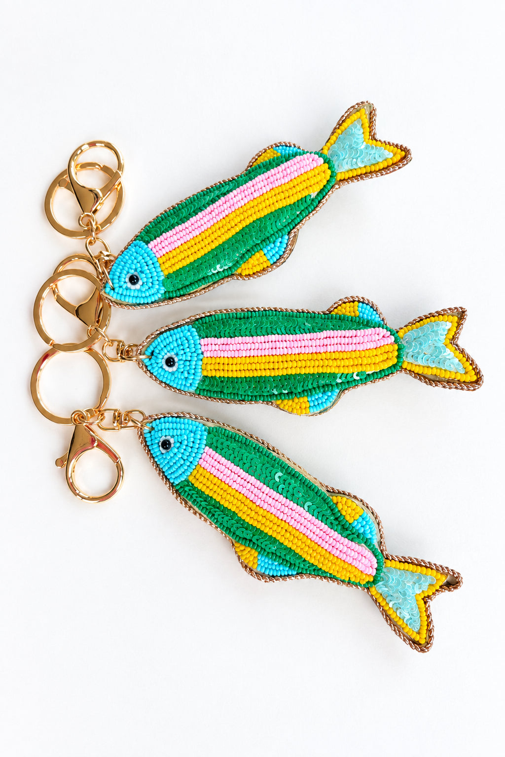 Bag Charm - Rainbow Green Shimmer Fish