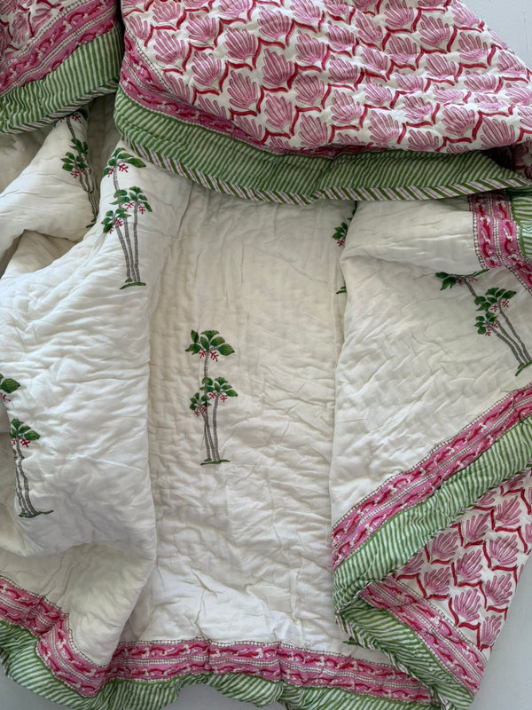 Royal King Quilt - Organic Cotton - Palm