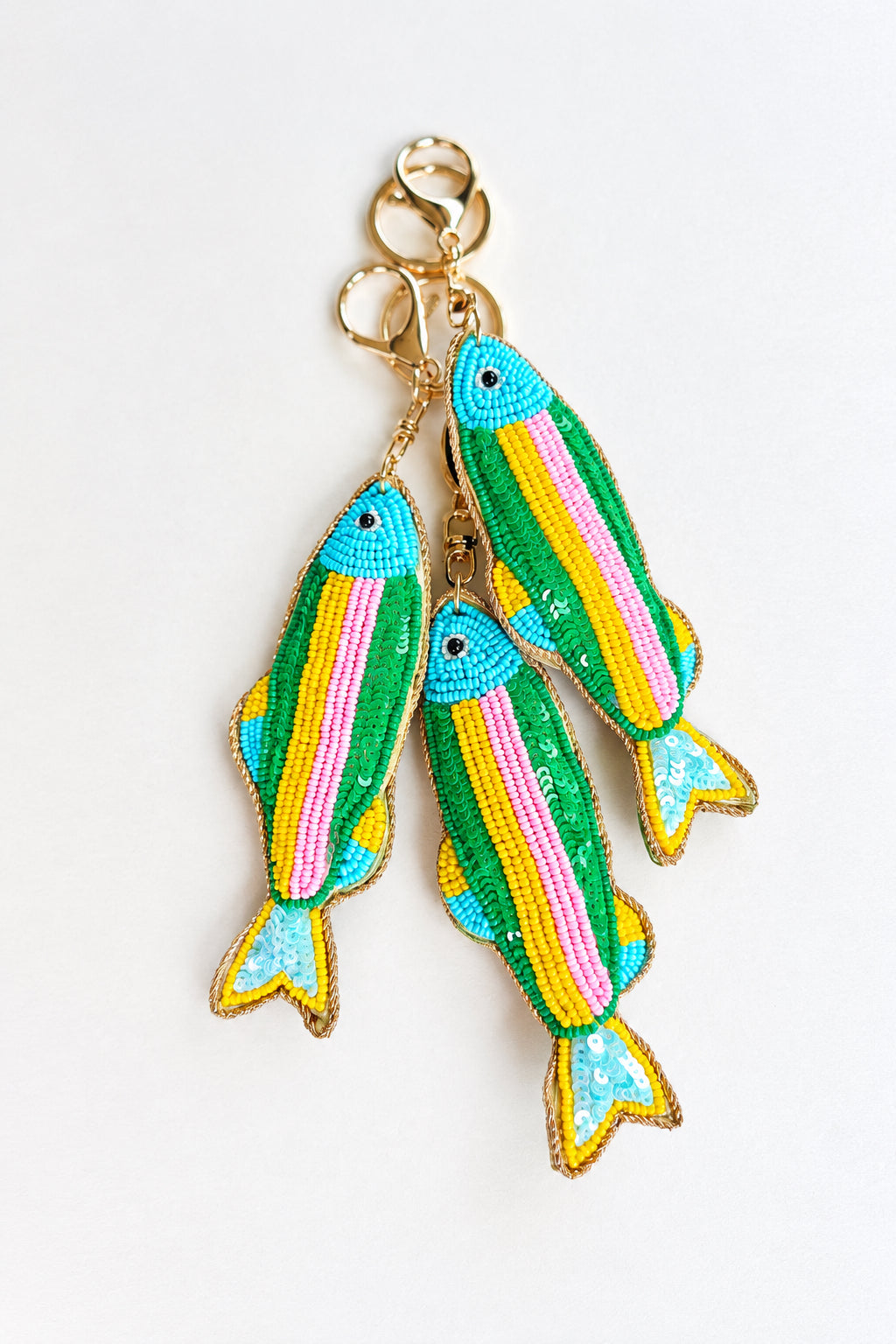 Bag Charm - Rainbow Green Shimmer Fish