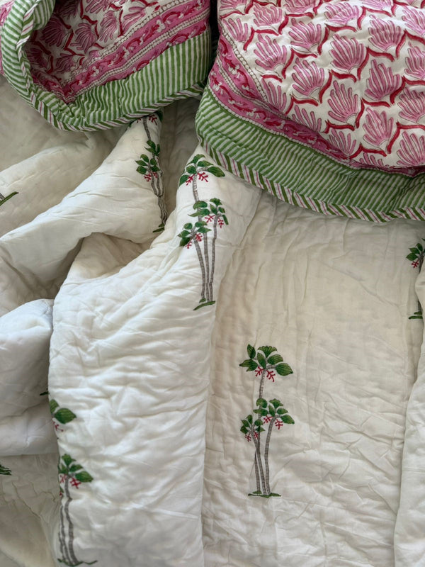 Royal King Quilt - Organic Cotton - Palm