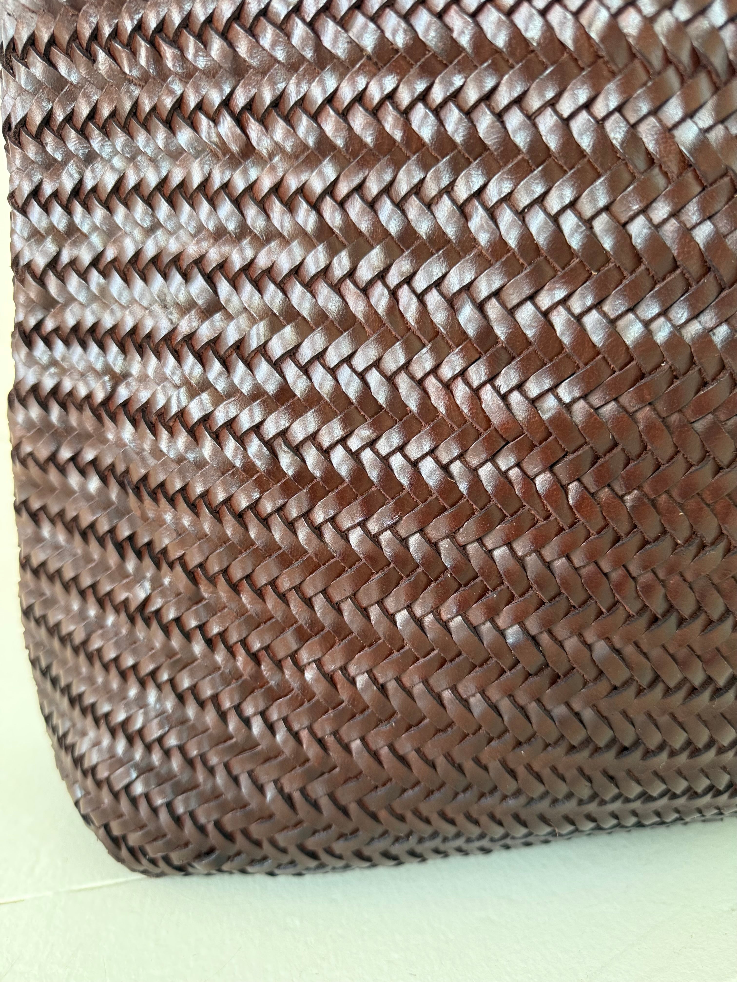 Large Leather Braided Bag - Coco