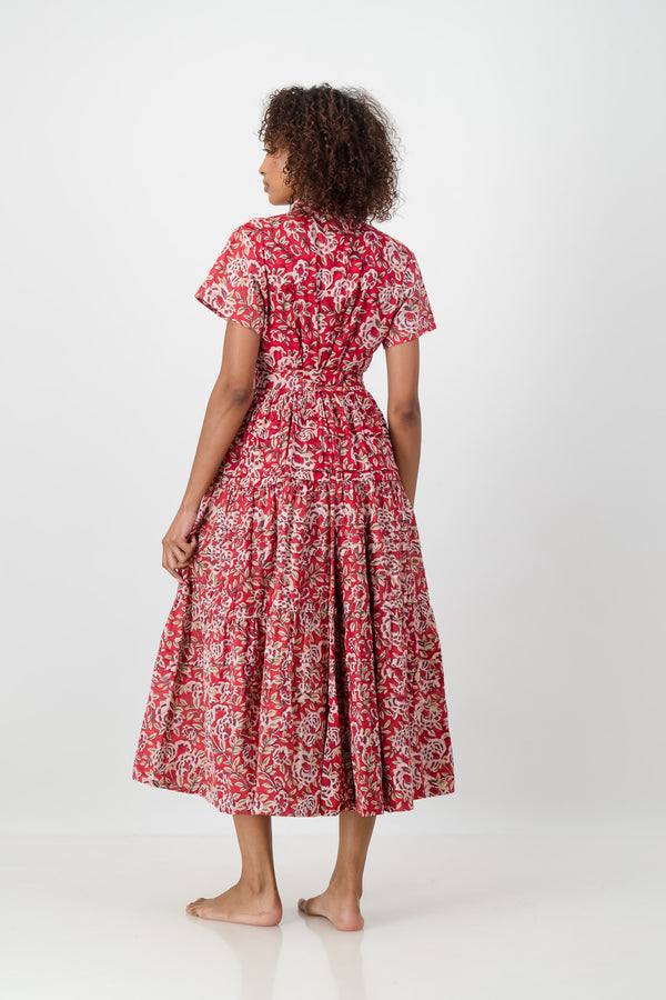 Abigail Dress - Red Flower