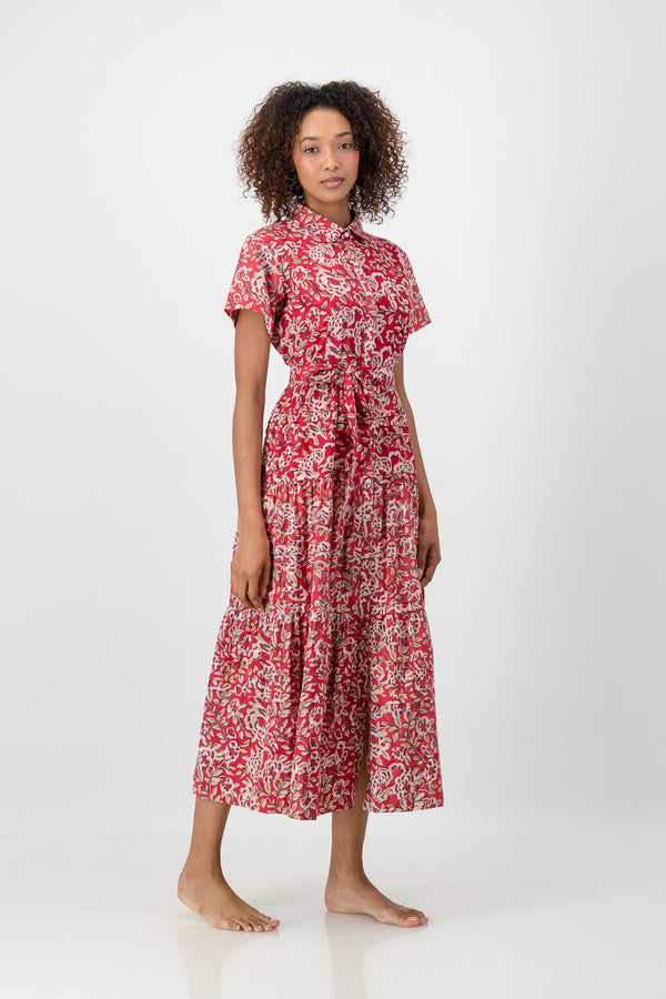 Abigail Dress - Red Flower