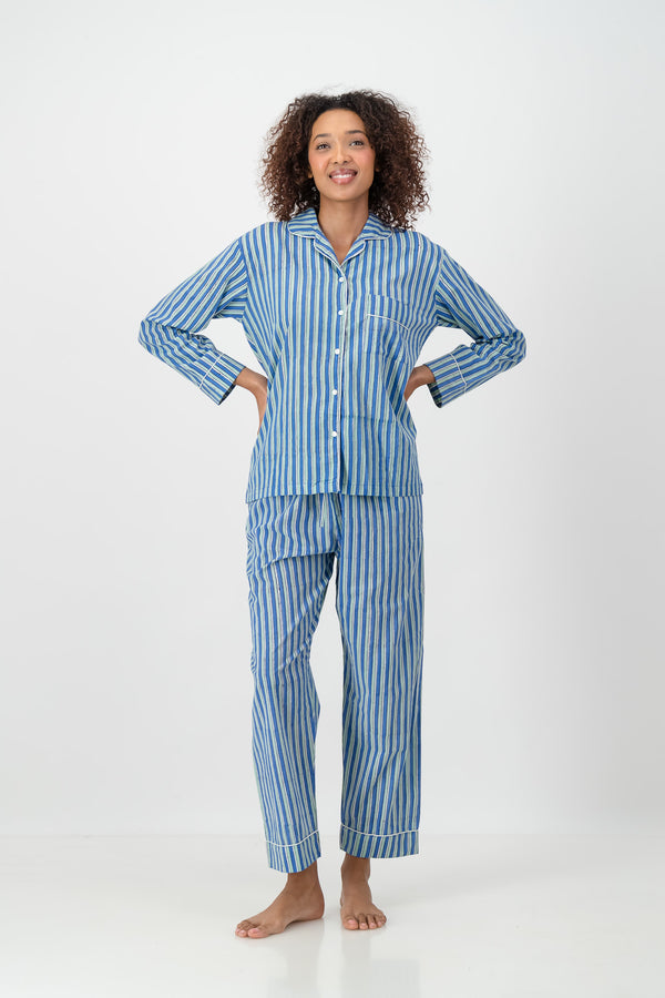 Pyjamas - Blue and Green Stripe