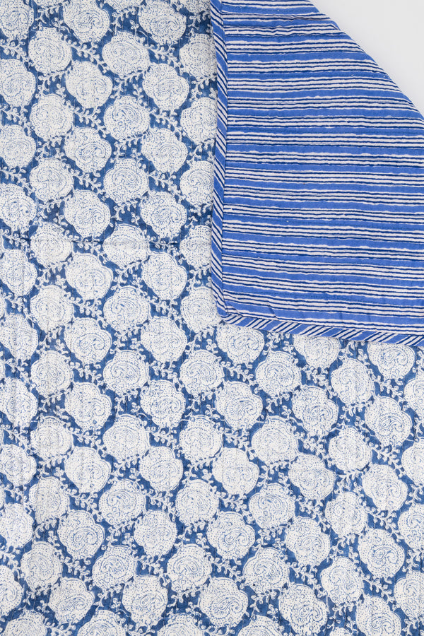Baby / Picnic Quilt - Blue Paisley