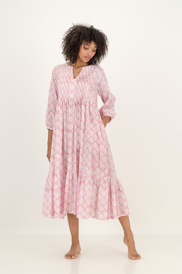 Neave Block Pleated - Pink Rose