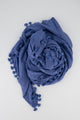 Cotton Silk Handloom Stole - Blah Blah Blue