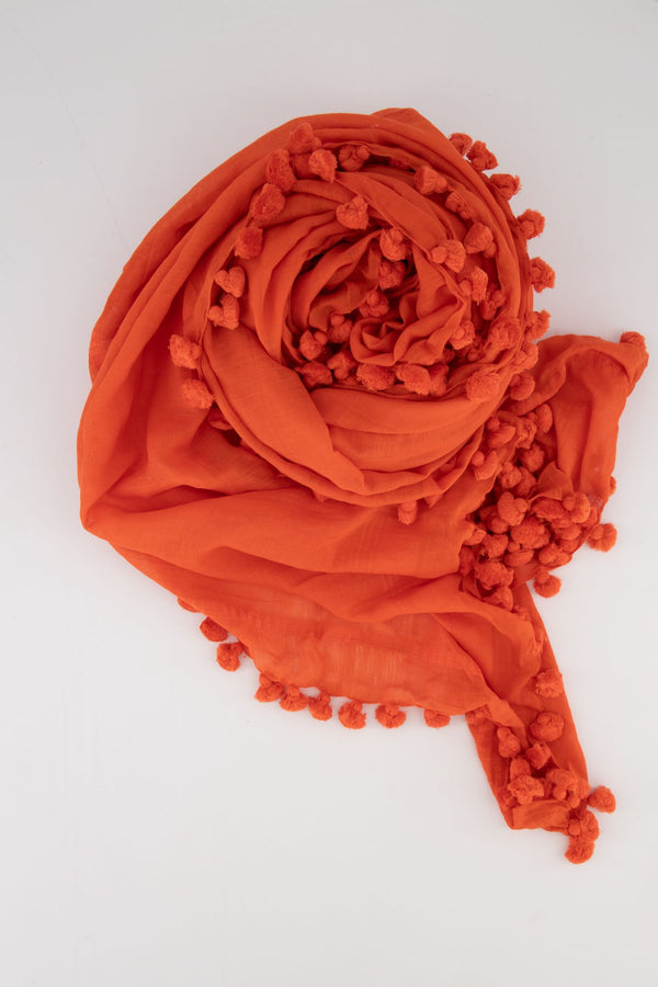 Cotton Silk Handloom Stole - Rocky Horror Red