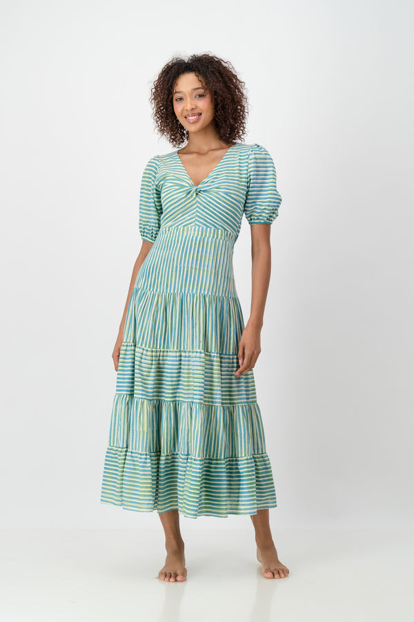 Knot Dress - Blue Stripe