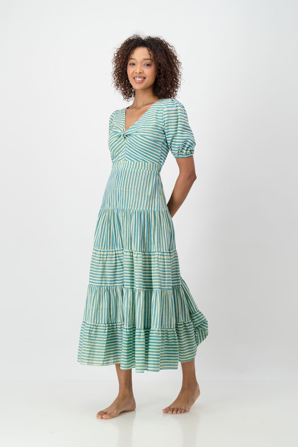 Knot Dress - Blue Stripe