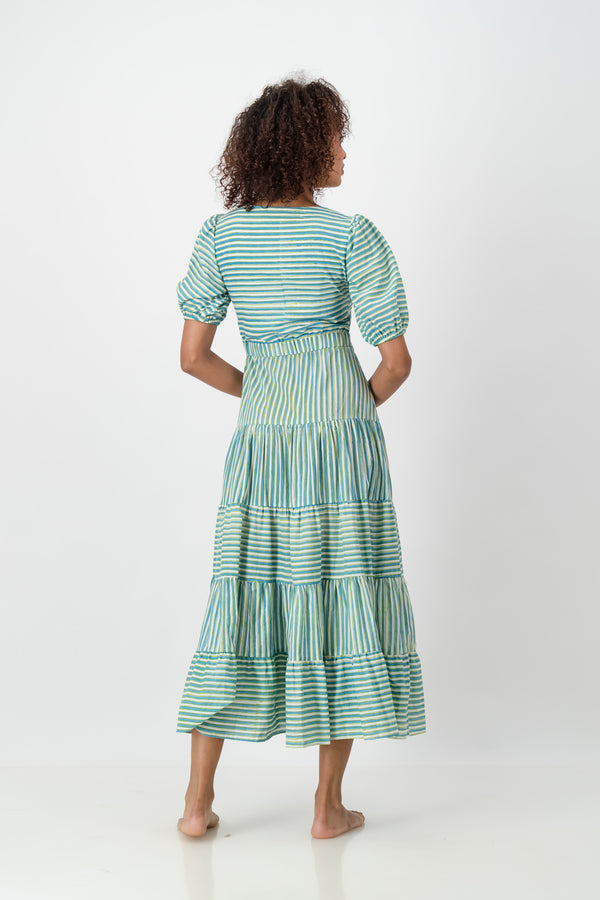 Knot Dress - Blue Stripe