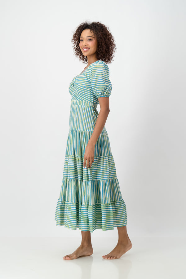 Knot Dress - Blue Stripe