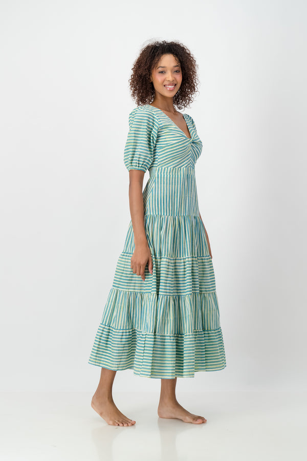 Knot Dress - Blue Stripe