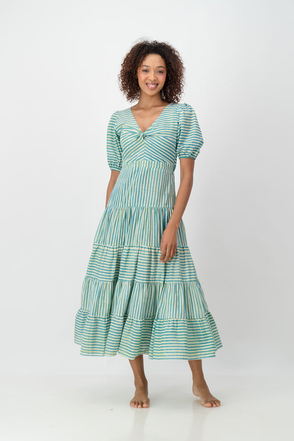 Knot Dress - Blue Stripe