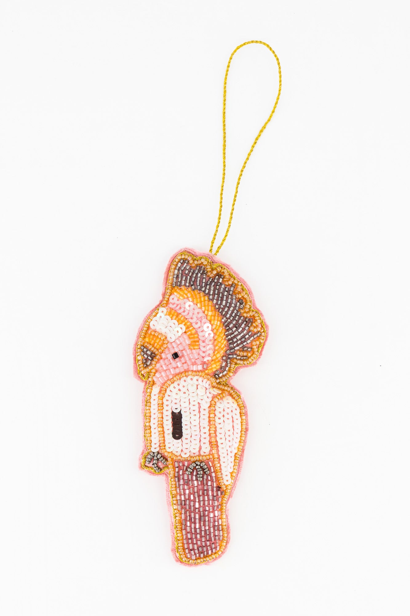 Sequins Ornament - Pink Parrot