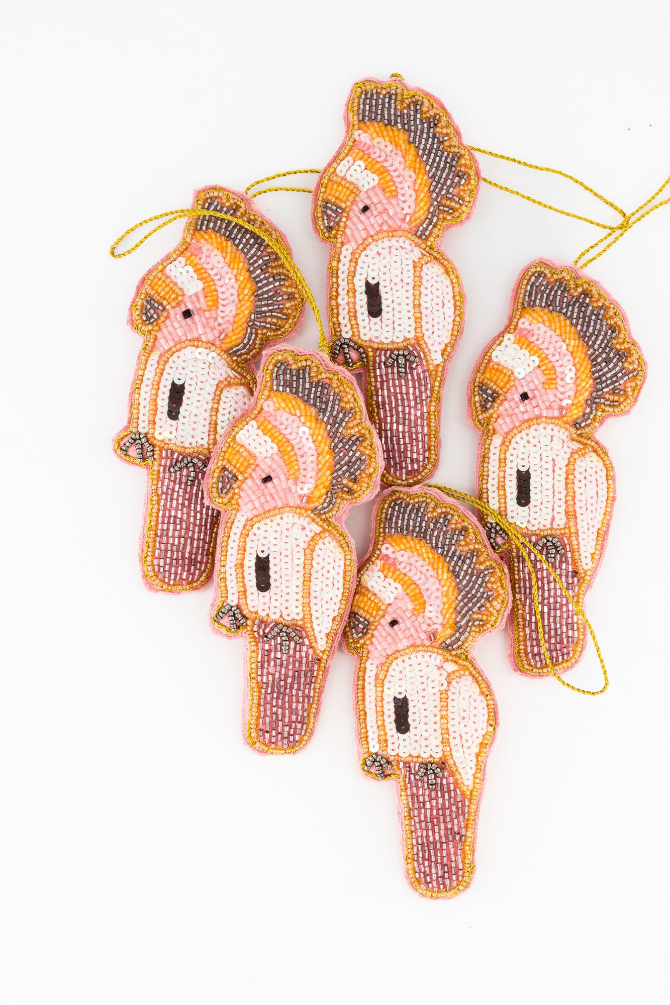Sequins Ornament - Pink Parrot
