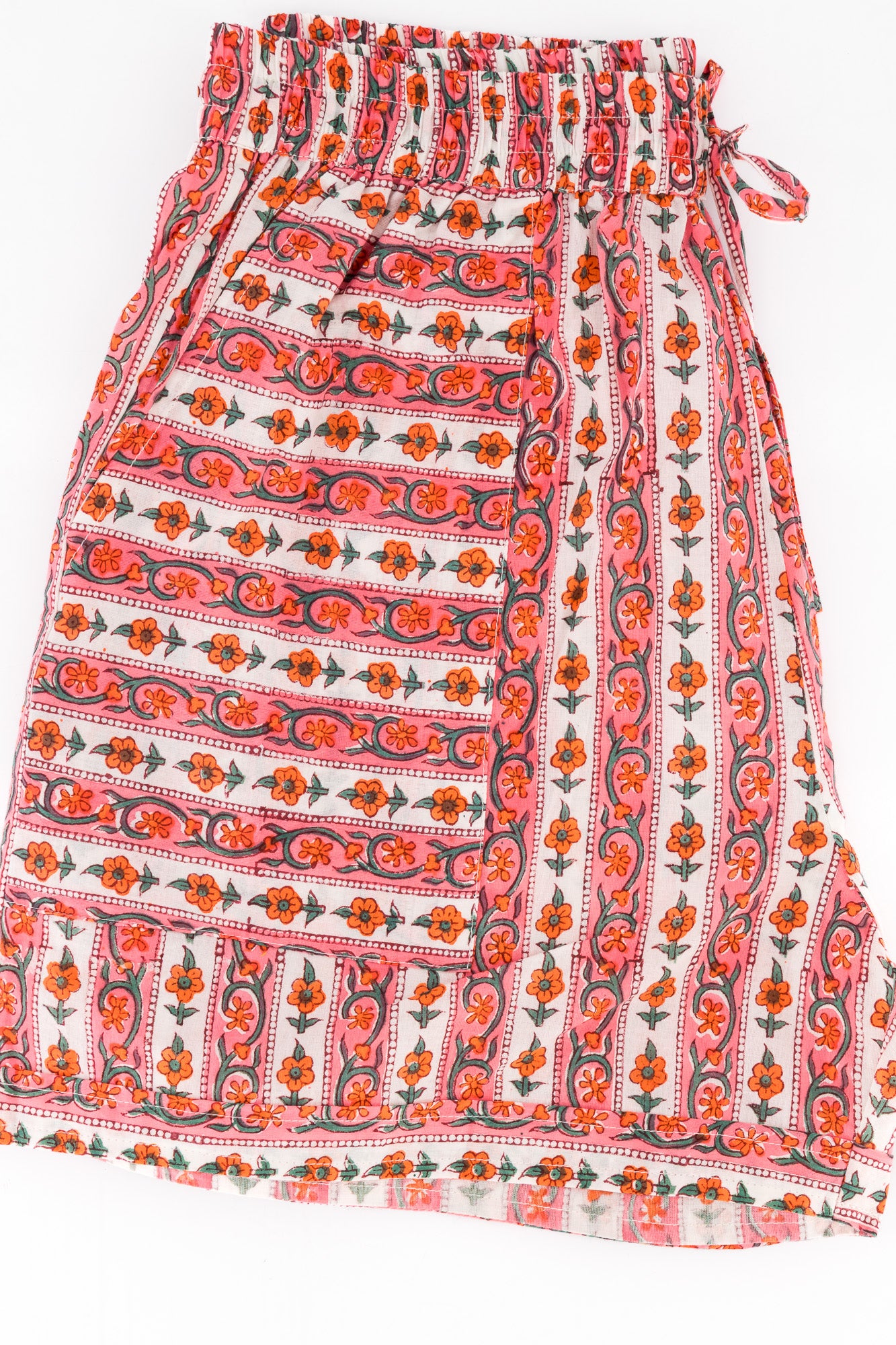 Summer Shorts - Floral Red Stripe
