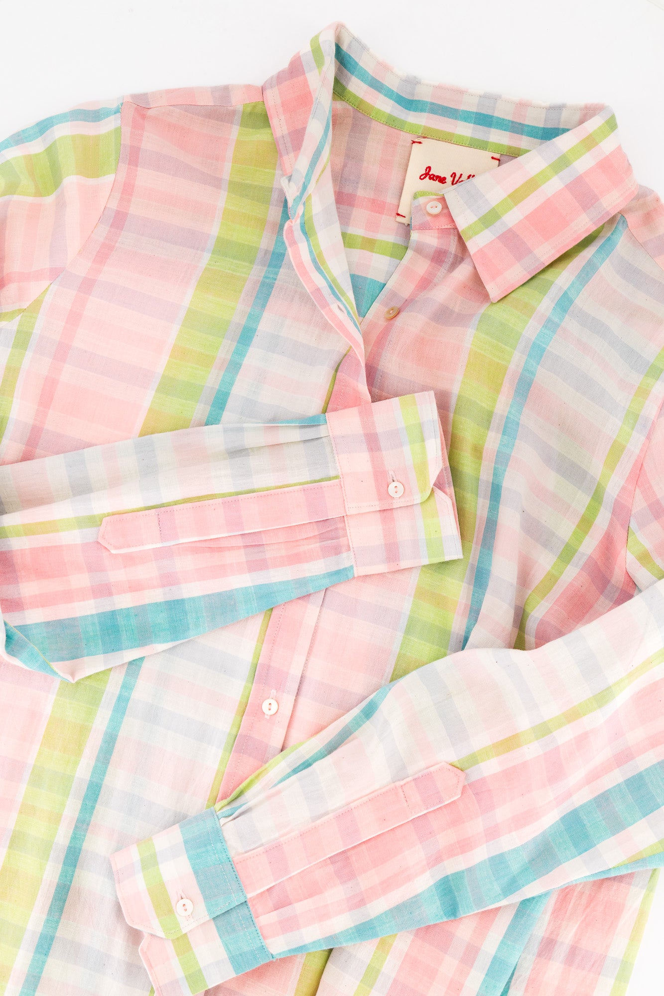 Classic Shirt Handloom - Pink & Green Check