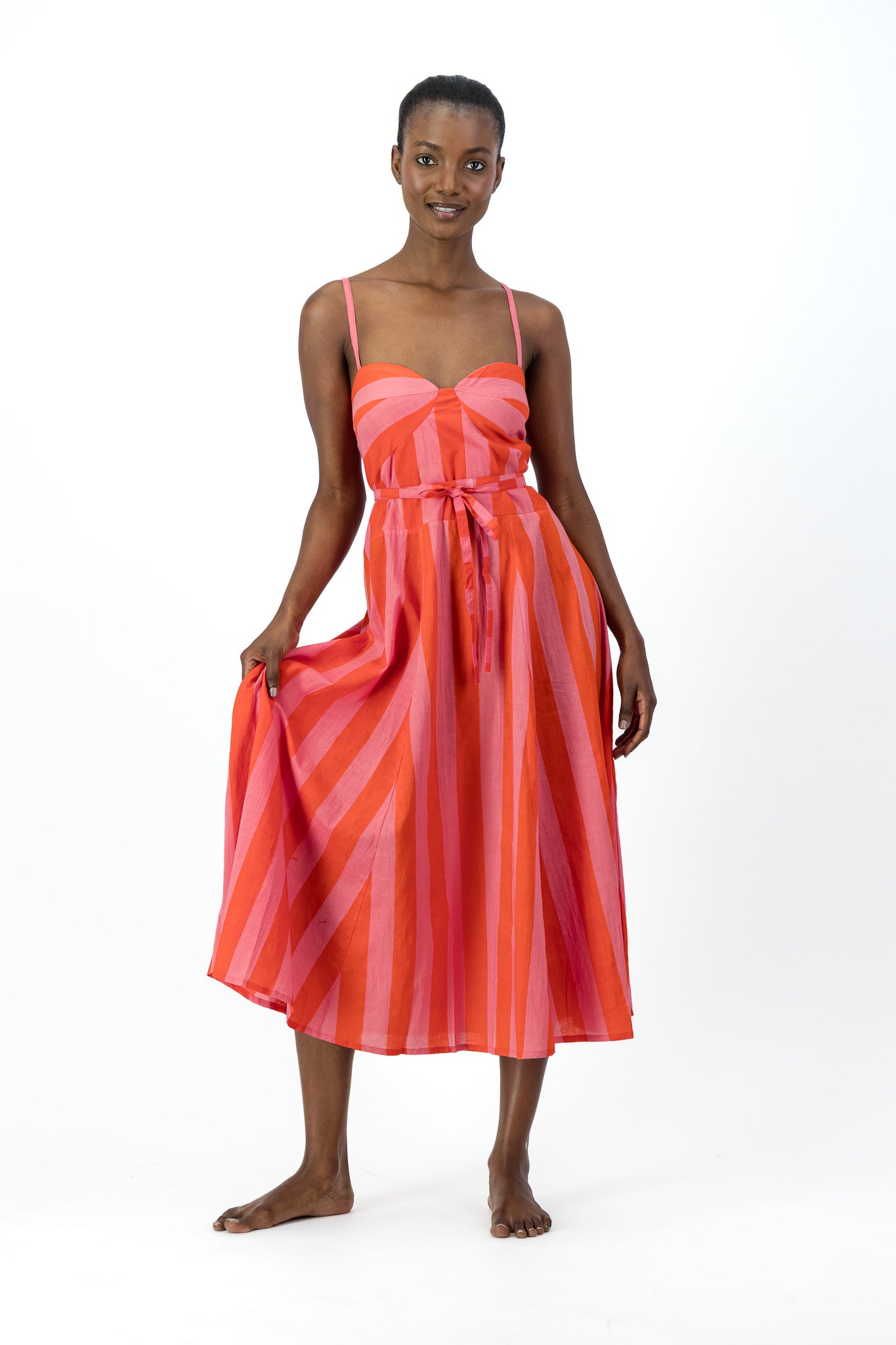 Daphne Dress - Red Stripe