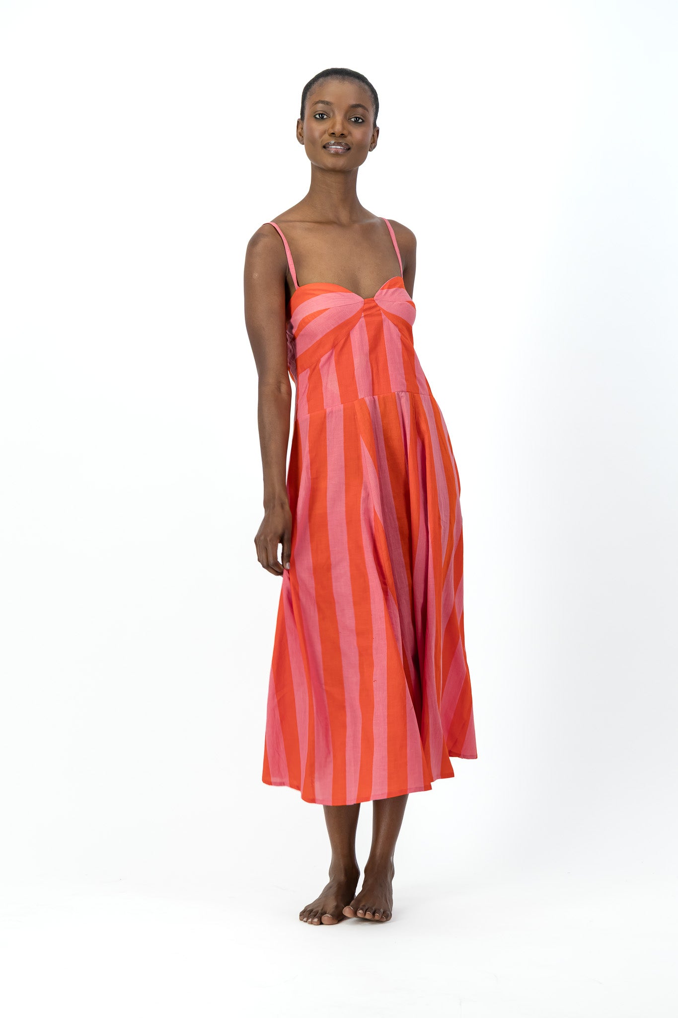Daphne Dress - Red Stripe
