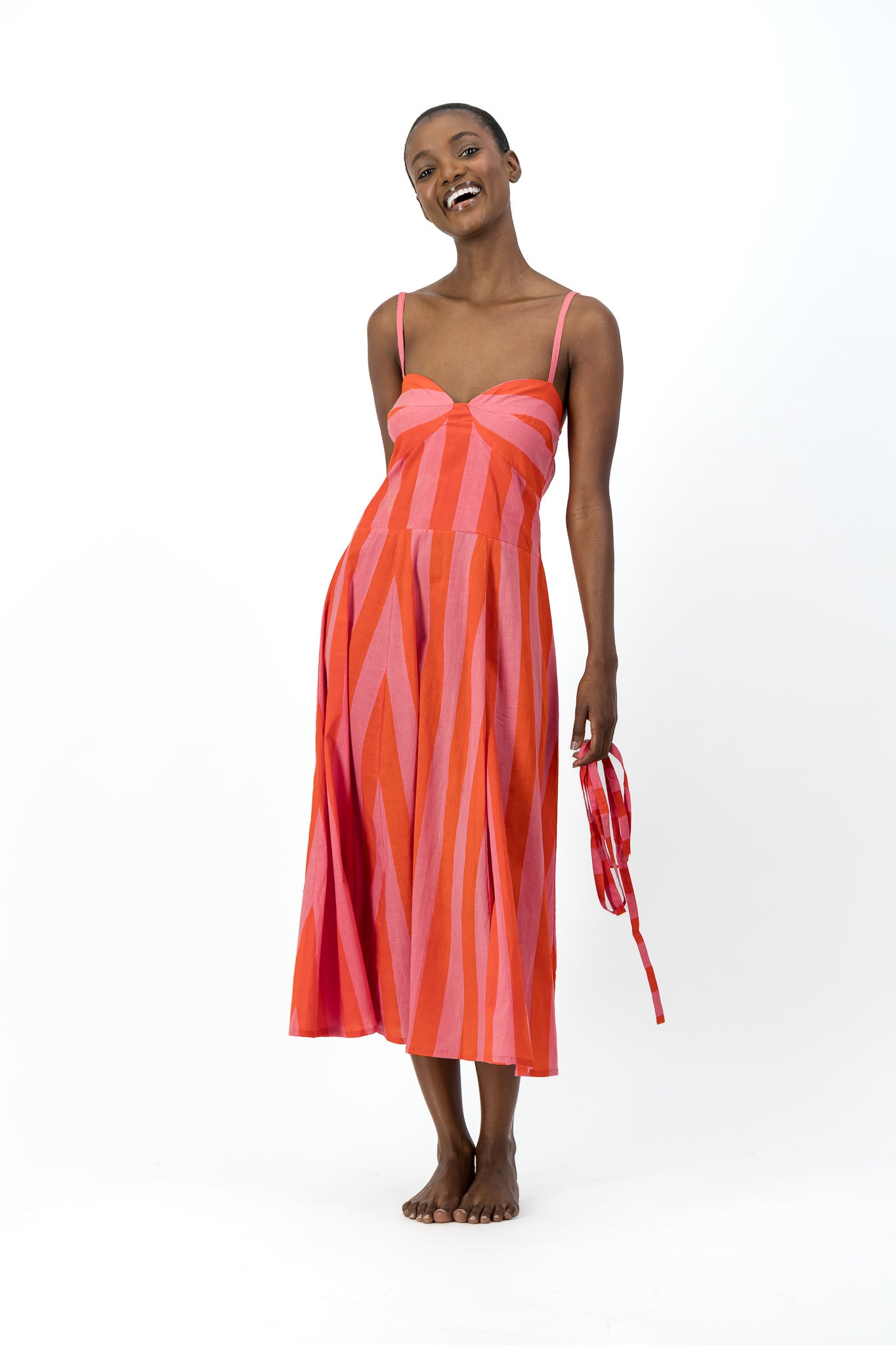 Daphne Dress - Red Stripe