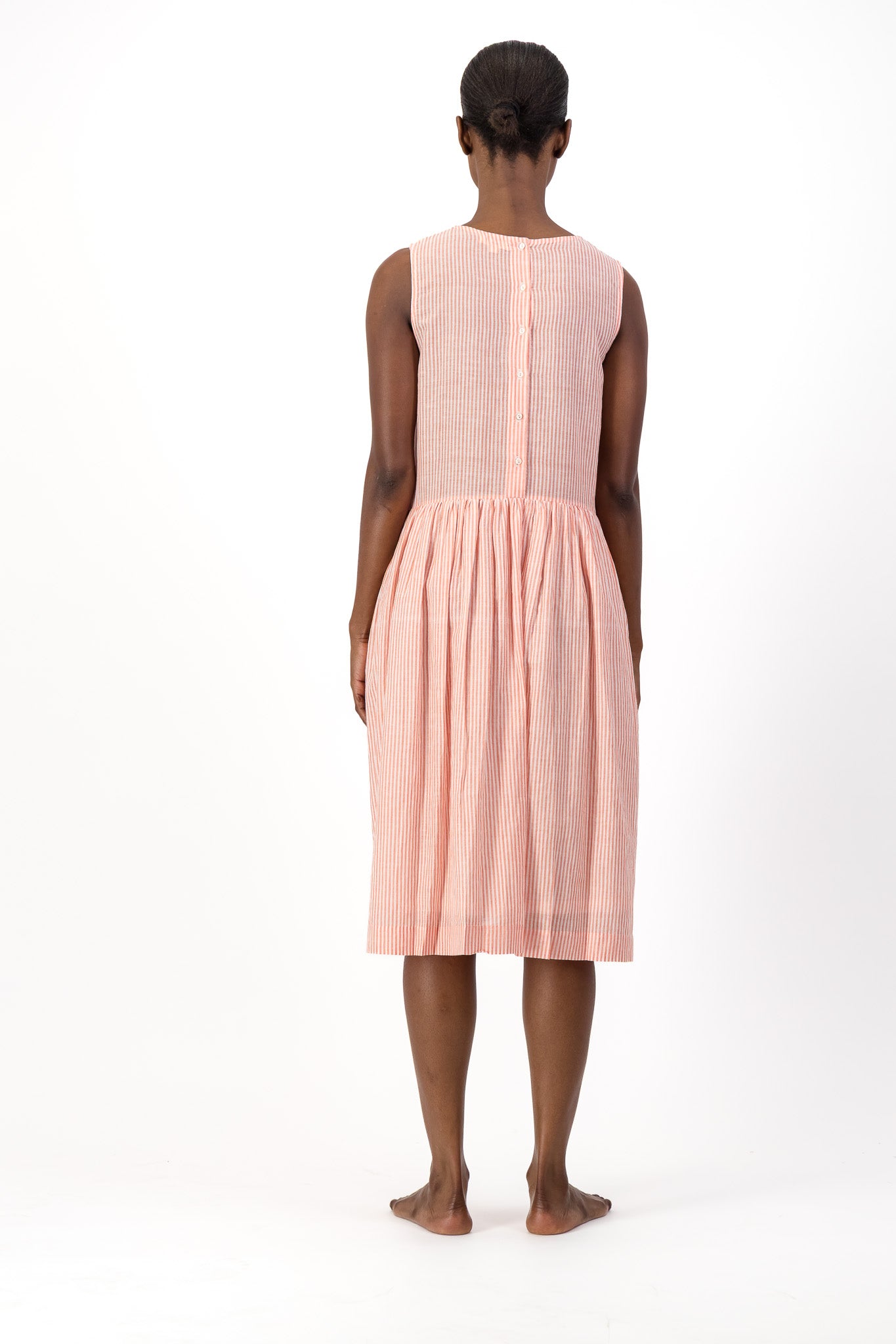 Rosa Dress Handloom - Red Stripe