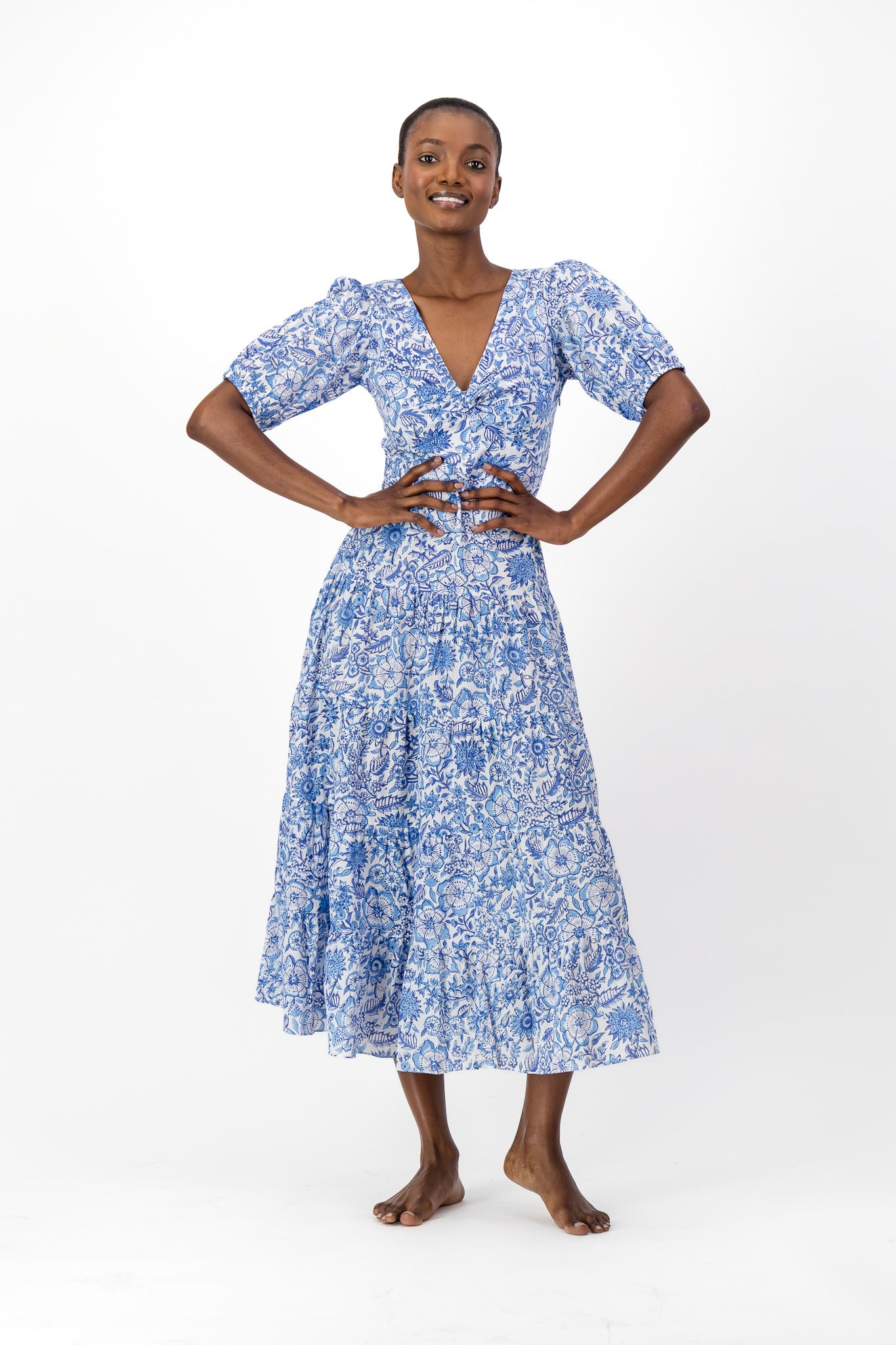 Knot Dress - Blue Bloom