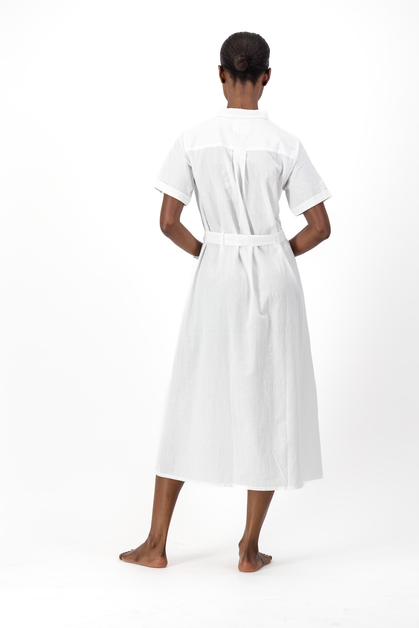 Safari Shirt Dress Handloom - White