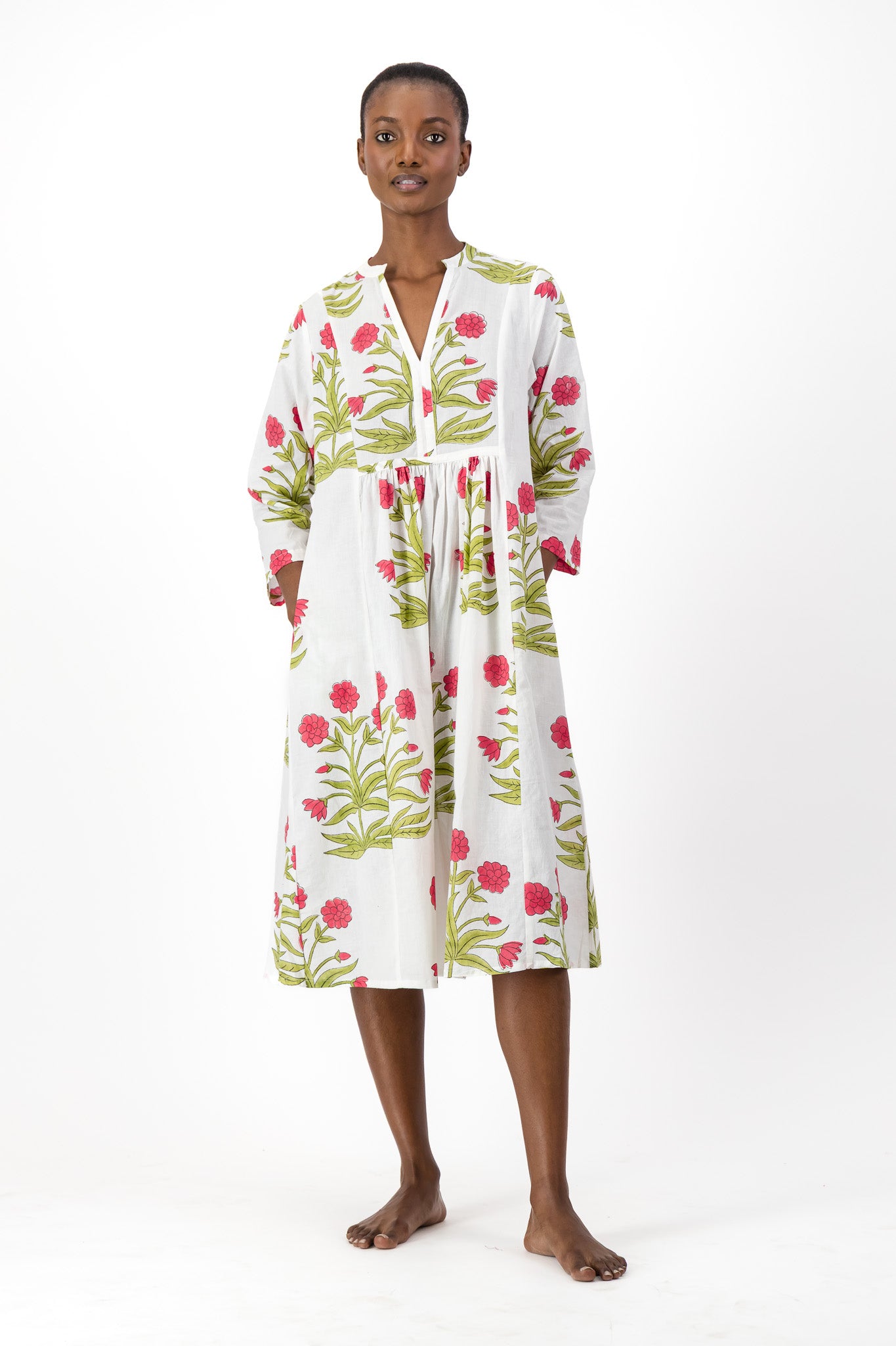 Enya Dress - Red Daisy