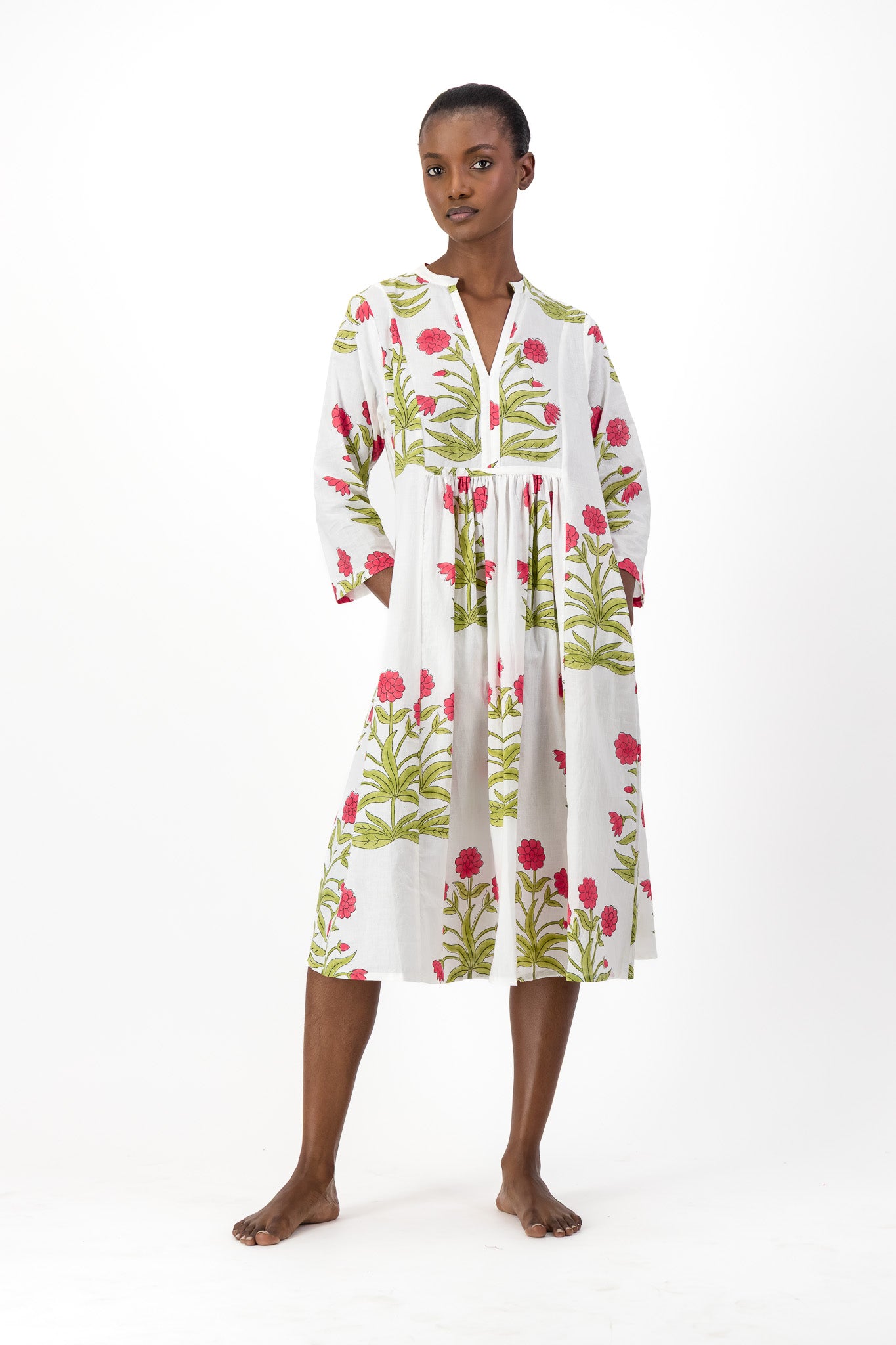 Enya Dress - Red Daisy
