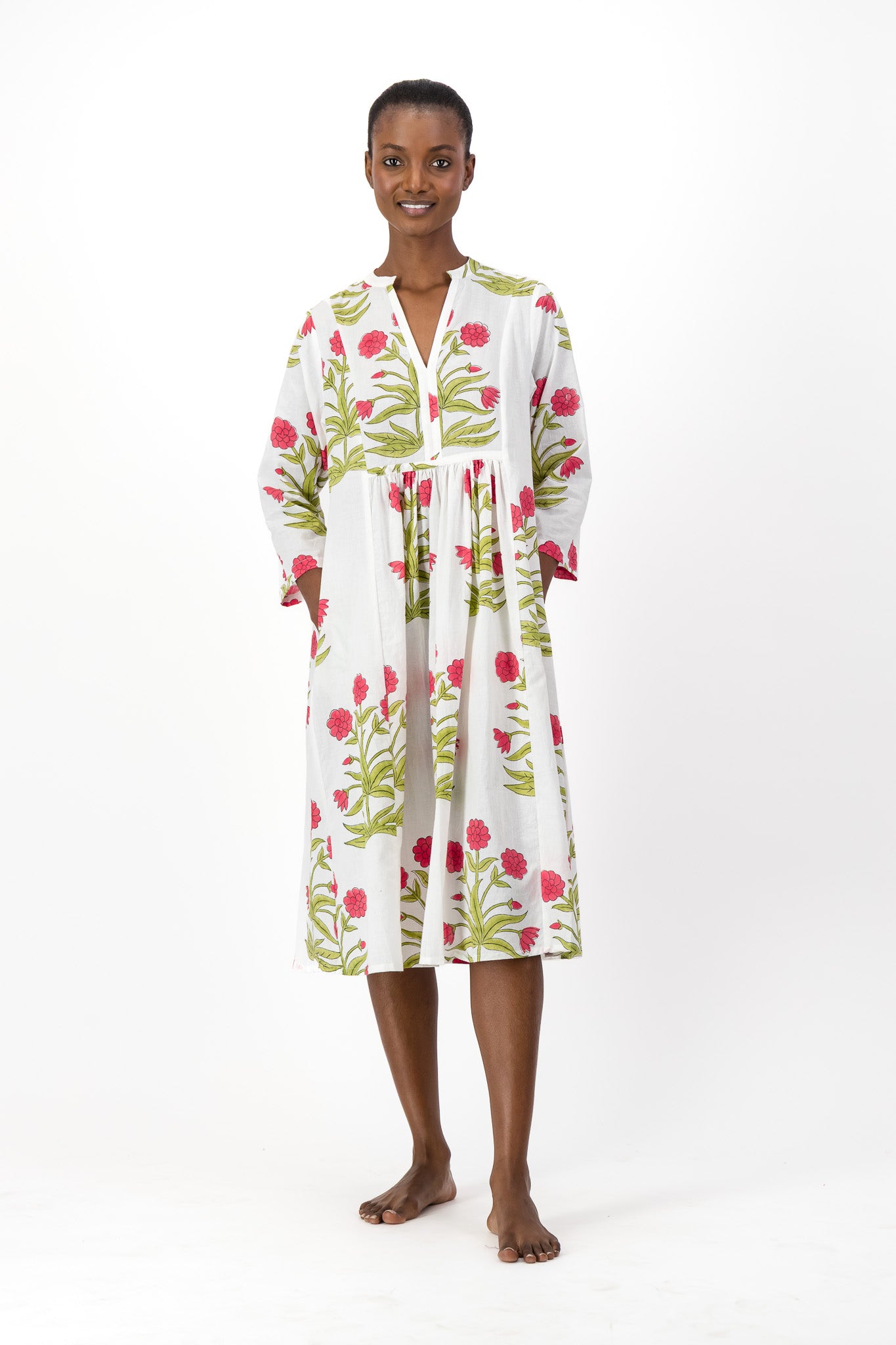 Enya Dress - Red Daisy