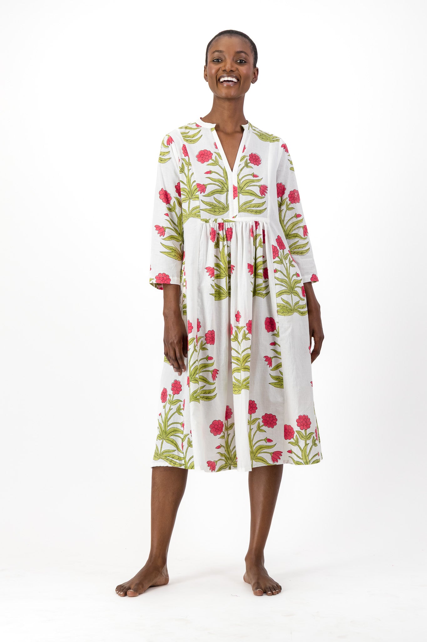 Enya Dress - Red Daisy