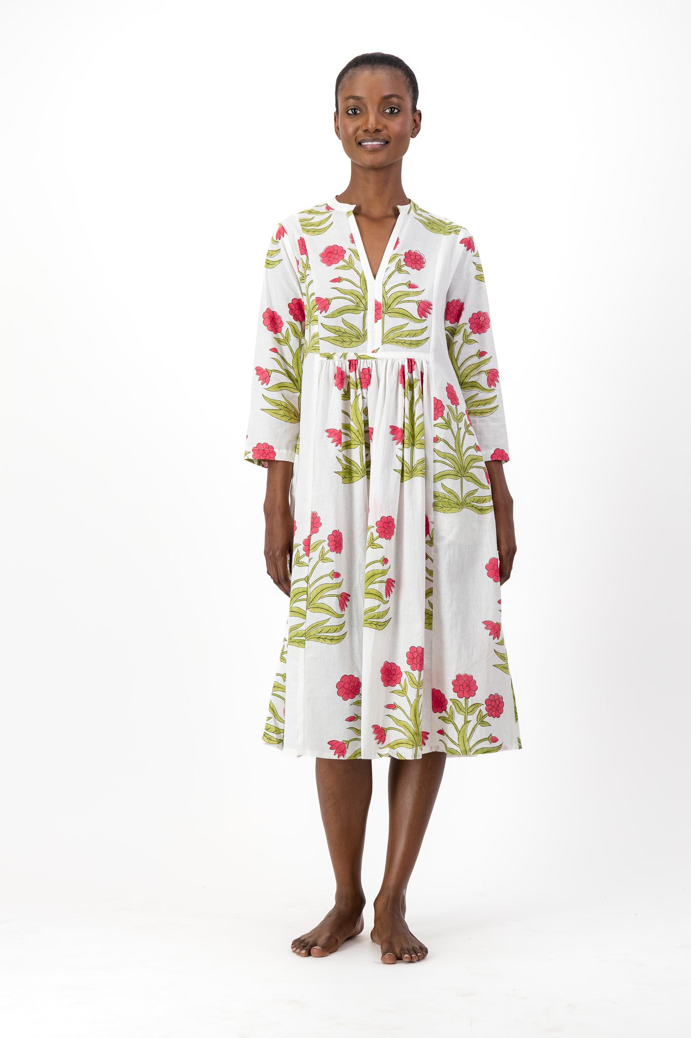 Enya Dress - Red Daisy